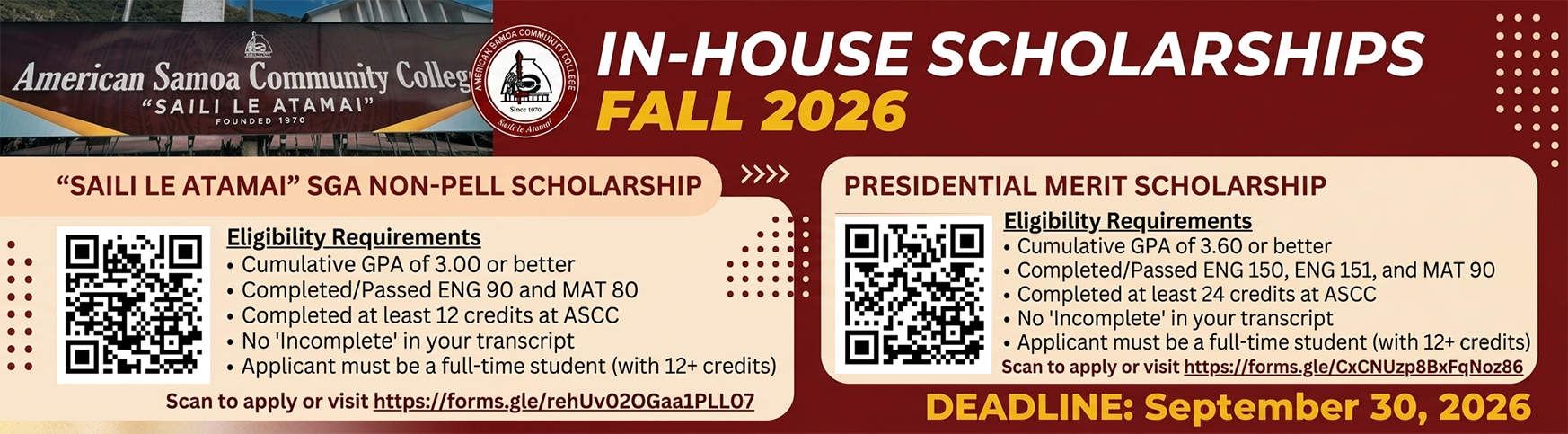 Fall 2026 In-House Scholarship
